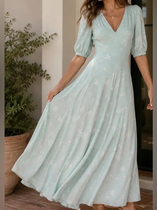Something Navy Dresses & Skirts - Something Navy Teal Chalk Etch Flowers Maxi Dress